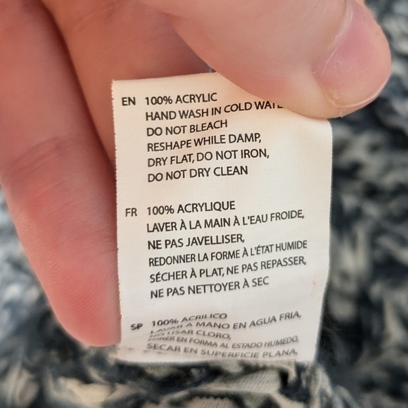 RDI Chunky Knit Long Sleeve Tunic Pocket Sweater in Marbled Green & Cream Size S - Picture 7 of 8